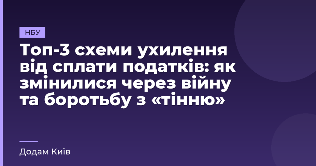 Топ-3 схеми ухилення від сплати податків: як змінилися через війну та боротьбу з «тінню»